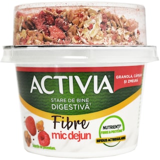 Activia | Iaurt Mic dejun cu granola, fructe rosii si seminte de chia 165g