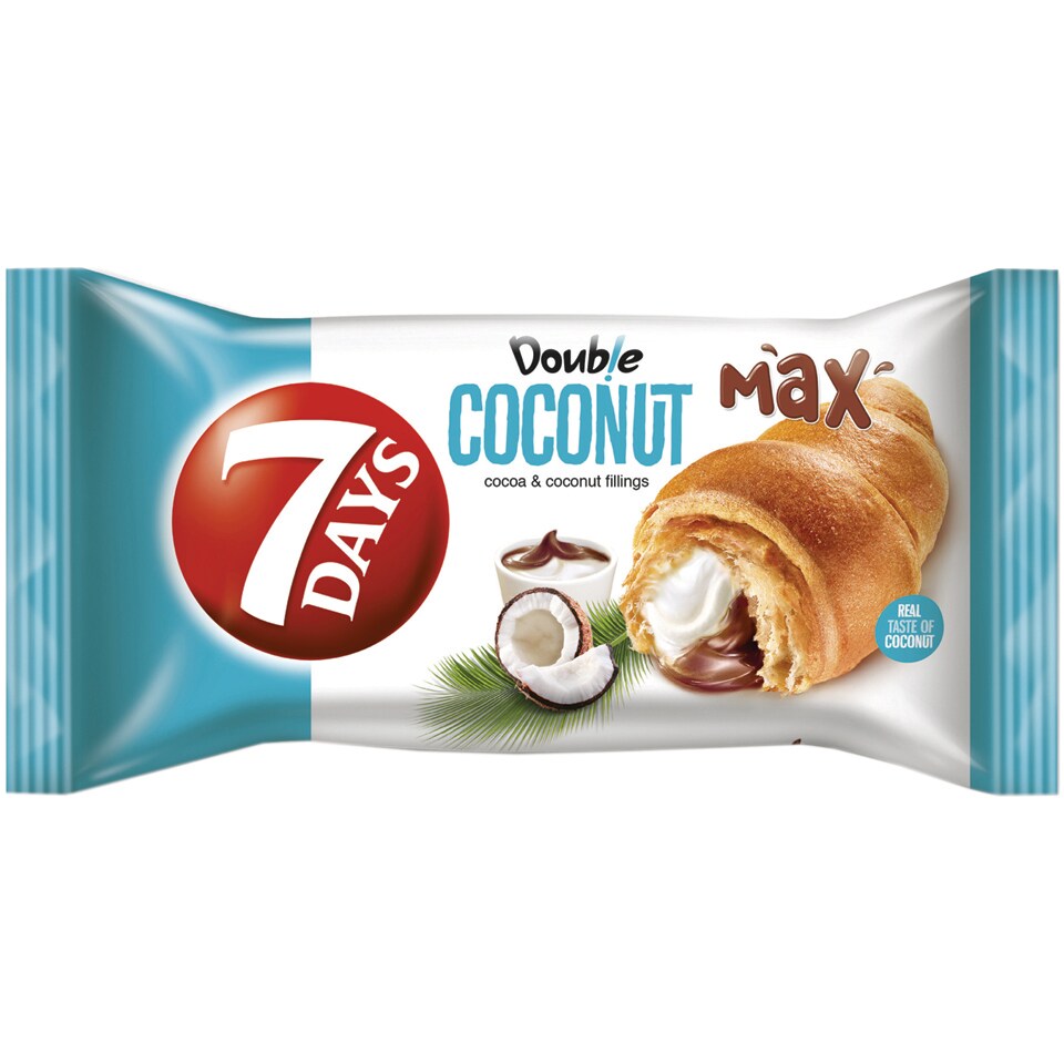 7Days | Double | Croissant cu umplutura cu cacao si nuca de cocos