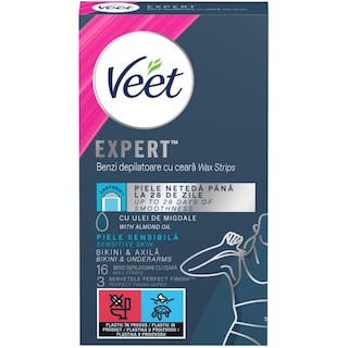 Veet | Benzi depilatoare cu ceara, bikini si axila
