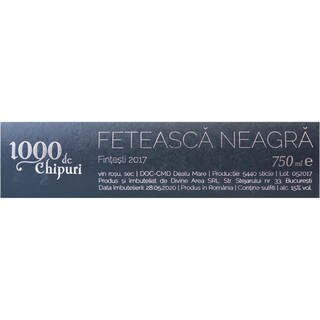 1000 Chipuri | Ie de Fintesti | Vin rosu sec Feteasca Neagra 0.75L