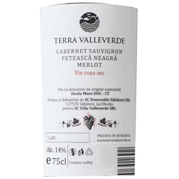 Terra Valleverde | Vin rosu sec Divino 0.75L
