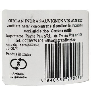 Girlan | Vin alb sec Indra Sauvignon 0.75L