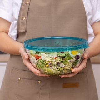 Neoflam | Bol pentru salata din sticla borosilicata, cu capac din plastic, 2.7L