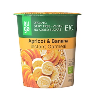 Auga | Ovaz integral bio cu caise si banane 60g