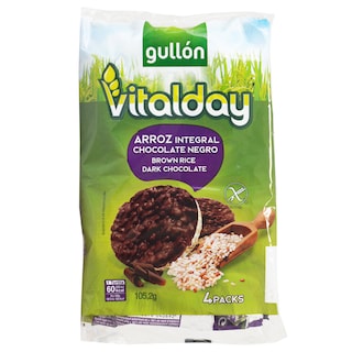 Gullon | Orez brun expandat cu glazura de ciocolata neagra 4x26.3g