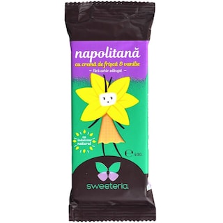 Sweeteria | Napolitana cu crema de frisca & vanilie, fara zahar adaugat 40g
