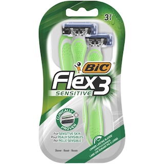 Bic | Flex 3 Sensitive | Aparat de ras pentru barbati, 3 lame, 3 bucati