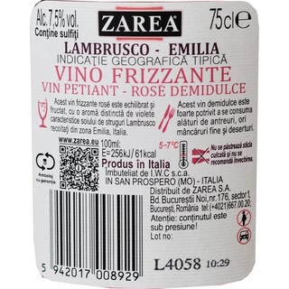 Zarea | Bella Vita | Lambrusco rose  0.75L