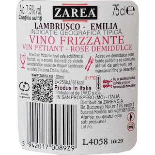 Zarea | Bella Vita | Lambrusco rose 0.75L