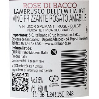 Rose Di Bacco | Vin Rose Lambrusco 0.75L