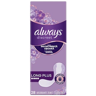 Always Discreet | Absorbante zilnice incontinenta urinara Long Plus, 28 bucati