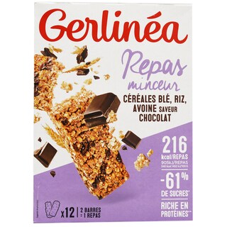 Gerlinea | Batoane proteice pepite de ciocolata 372g