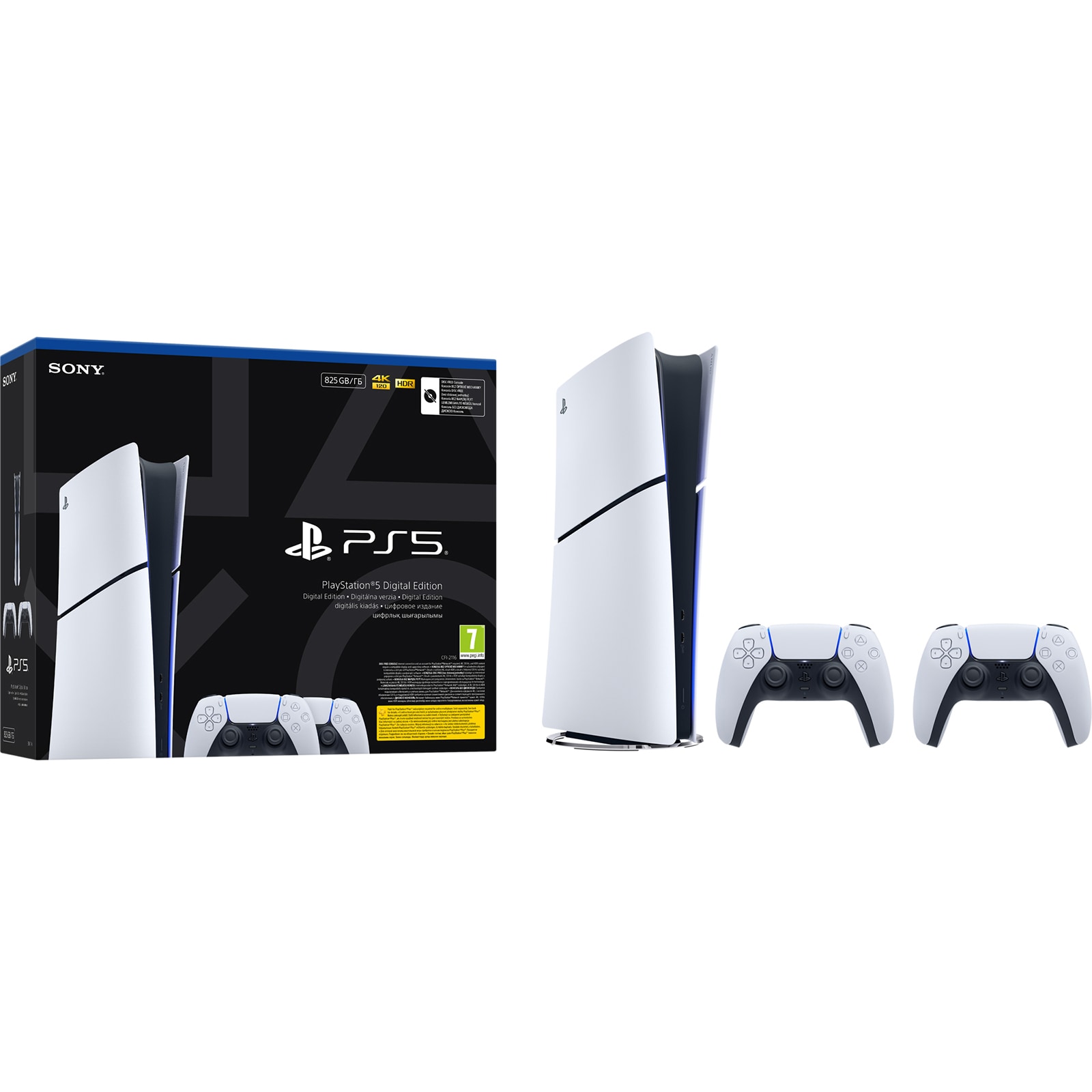 PlayStation | Consola PS5 Slim Digital Edition, 825GB, cu 2 PlayStation | Consola PS5 Slim Digital Edition, 825GB, cu 2