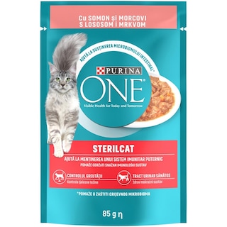 Hrana umeda Sterilcat cu somon si morcovi 85g