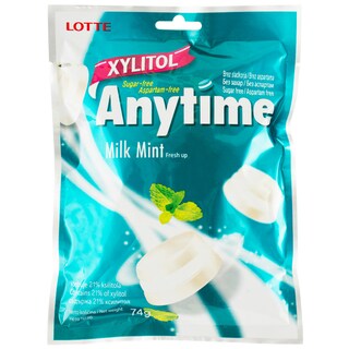 Anytime | Bomboane cu xylitol aroma milk mint 74g