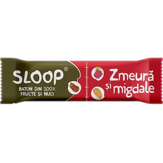 Sloop | Baton din fructe si nuci, cu zmeura si migdale 42g