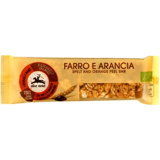 Alce Nero | Baton din grau cu miere de portocale si ciocolata 22g