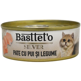 Bastteto | Hrana umeda pentru pisici, pate cu pui si legume 85g