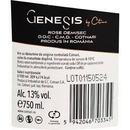 Genesis | By Cotnari | Vin roze demisec 0.75L