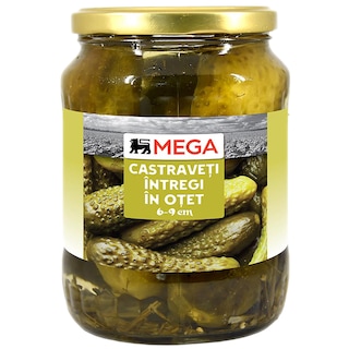 MEGA | Castraveti intregi in otet 6/9cm 680g