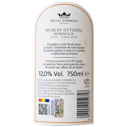 Beciul Domnesc | Vin alb demidulce Muscat Ottonel 0.75L