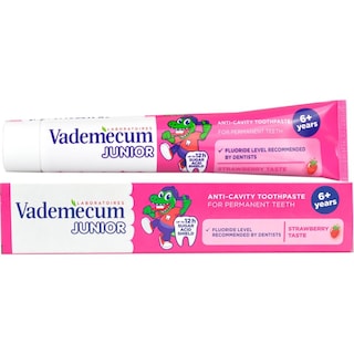 Vademecum | Pasta de dinti junior strawberry 6+ 75ml