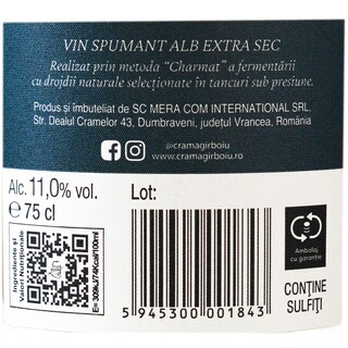 Cuartz | Vin spumant alb extra sec 750ml