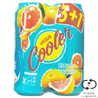 Ursus Cooler | Mix de bere fara alcool si suc de grapefruit 4x0.5L