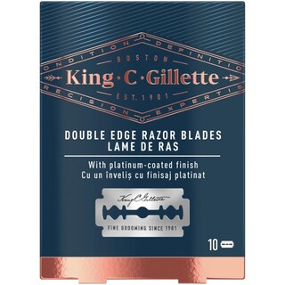 King C Gillette | Lame de ras cu margine dubla, 10 bucati