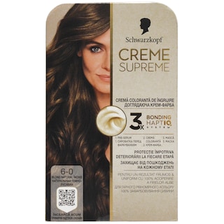 Creme Supreme | Vopsea permanenta pentru par, 6-0 blond natural inchis