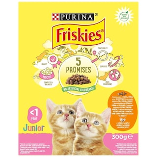 Friskies | Hrana uscata Junior cu pui, curcan si lapte 300g