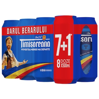 Timisoreana | Bere blonda 7+1 x 0.5L