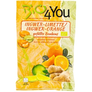 BIO4YOU | Dropsuri bio cu ghimbir, portocale, limete 75g