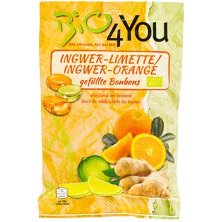 BIO4YOU | Dropsuri bio cu ghimbir, portocale, limete 75g