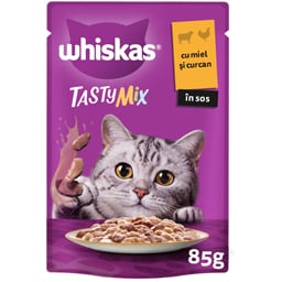 Whiskas | Hrana umeda pentru pisici cu miel si curcan in sos 85g
