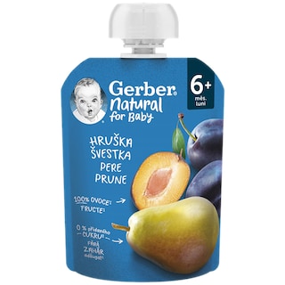 Gerber | Piure bio cu pere si prune 90g