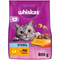 Whiskas | Hrana uscata pentru pisici sterilizate, cu pui 800g