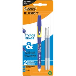 Bic | Roller cu gel termosensibil, varf mediu 0.7 mm, cerneala albastra + 2 rezerve