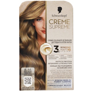 Creme Supreme | Vopsea permanenta pentru par, 8-16 Blond deschis cenusiu rece