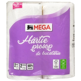 MEGA | Hartie prosop de bucatarie, 2 straturi, 2 role