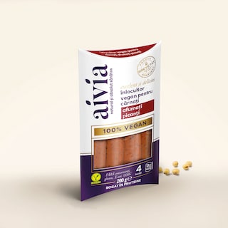 Aivia | Inlocuitor vegan pentru carnati afumati picanti 200g