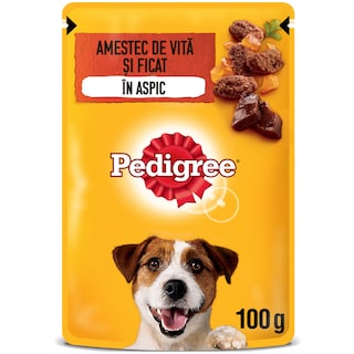 Pedigree | Hrana completa pentru caini adulti cu vita si ficat 100g