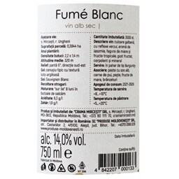 Bardul din Mircesti | Vin alb sec Fume Blanc 0.75L