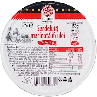 Gusturi romanesti | Sardeluta marinata in ulei 165g