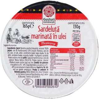 Sardeluta marinata in ulei 165g