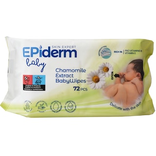 Epiderm | Servetele umede pentru bebelusi cu extract de musetel, 72 buc.