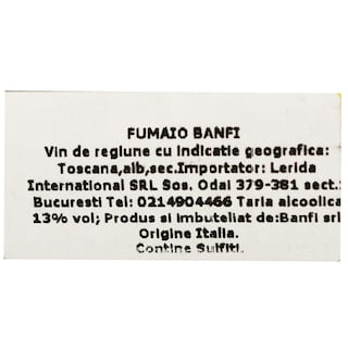 Banfi | Fumaio | Vin alb sec Sauvignon Blanc Chardonnay 0.75L