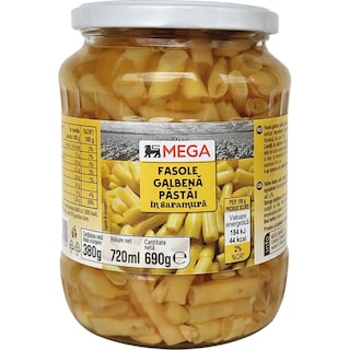 MEGA | Fasole galbena pastai in saramura 690g
