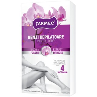 Farmec | Benzi depilatoare pentru corp cu extract de orhidee, 14 benzi