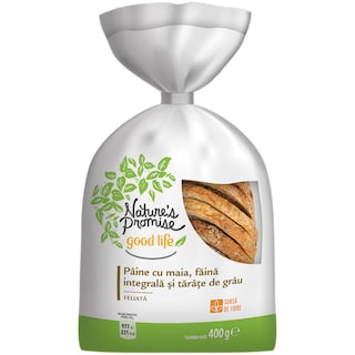 Nature's Promise Good Life | Paine cu maia, faina integrala si tarate 400g